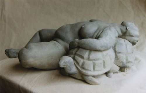 Femme nue sur tortue - La Luxure