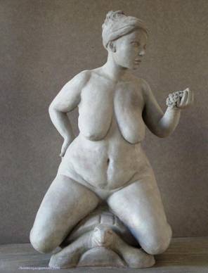 Femme nue sur Tortue - La Gourmandise