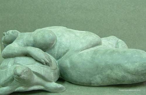 Femme nue sur tortue - La Luxure (détail 2)